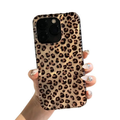 【グロッシーレオパード】マット 艶レオパード × クリアベース スマホケース｜iPhone対応 #250614