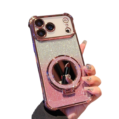 【グリッターシリーズ】キラキララメ＆リングスタンド付き 高級感スマホケース｜iPhone対応 #251119