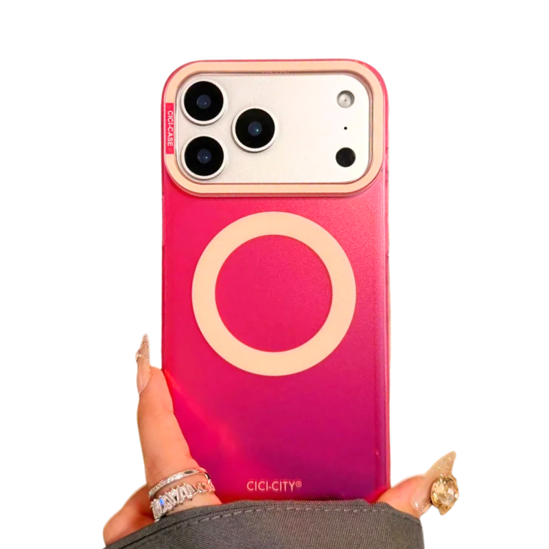 【グロウリングクリア】ネオンライト×グラデーション スマホケース｜iPhone対応 💫✨ #250223