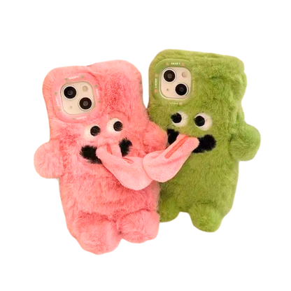 【ふわもこモンスター】マグネット付き ペアにおすすめ 立体ぬいぐるみ スマホケース｜iPhone対応 #241120
