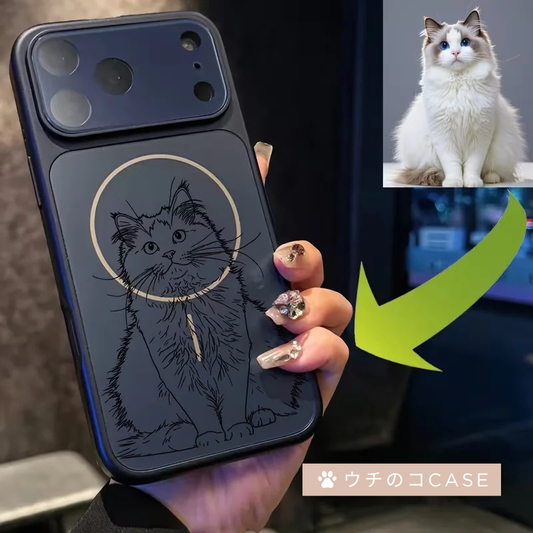 【ウチのコCASE】写真からラインアート加工 カスタム iPhoneケース｜オーダーメイド #260108