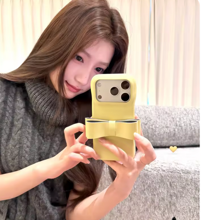 【リボンデザイン】デニム調 立体リボン iPhoneケース｜iPhone対応 #260126