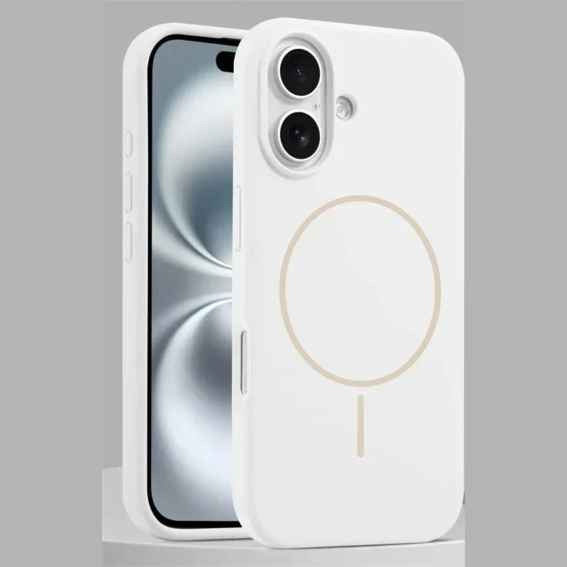 なめらか リキッドシリコン Magnet内蔵 iPhoneケース｜くすみカラー・シンプル #261259
