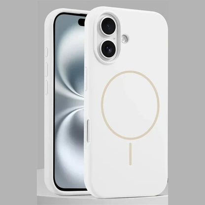 なめらか リキッドシリコン Magnet内蔵 iPhoneケース｜くすみカラー・シンプル #261259
