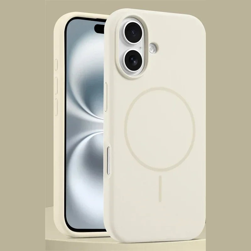 なめらか リキッドシリコン Magnet内蔵 iPhoneケース｜くすみカラー・シンプル #261259