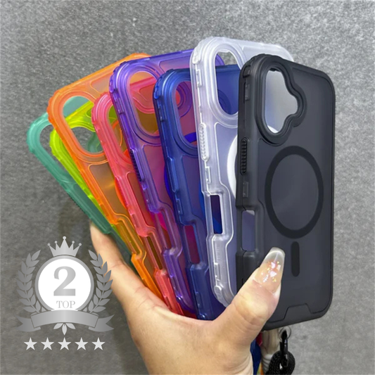 【ネオンカラー】マットクリア ロープストラップ付き スマホケース｜iPhone対応 #250803