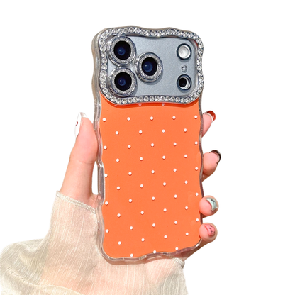 【ドットジュエルミラー】ラインストーン×水玉デザイン スマホケース｜iPhone対応 #250120