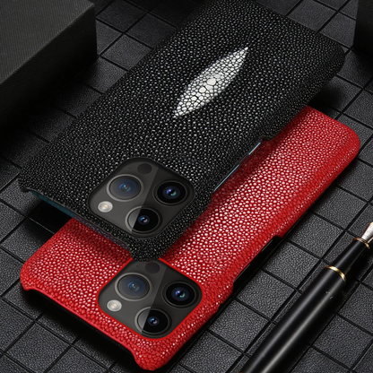 【本革シリーズ】スティングレイ エイ革 プレミアム バックカバー｜iPhone対応 #240919