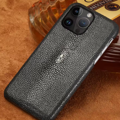 【本革シリーズ】スティングレイ エイ革 プレミアム バックカバー｜iPhone対応 #240919