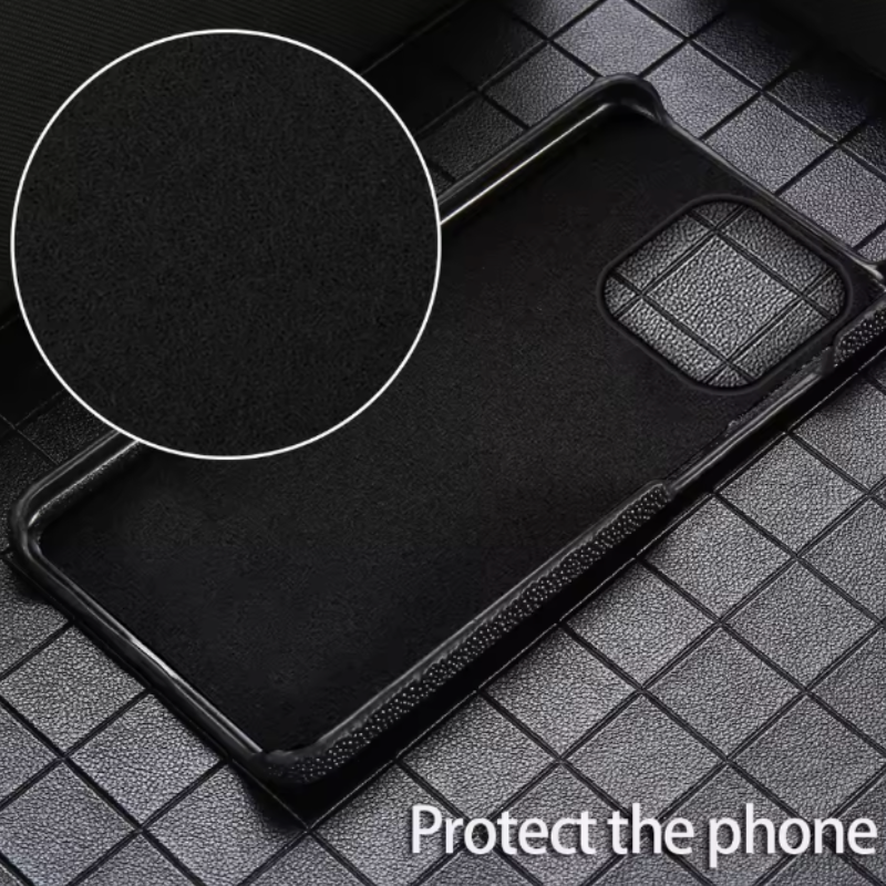 【本革シリーズ】スティングレイ エイ革 プレミアム バックカバー｜iPhone対応 #240919