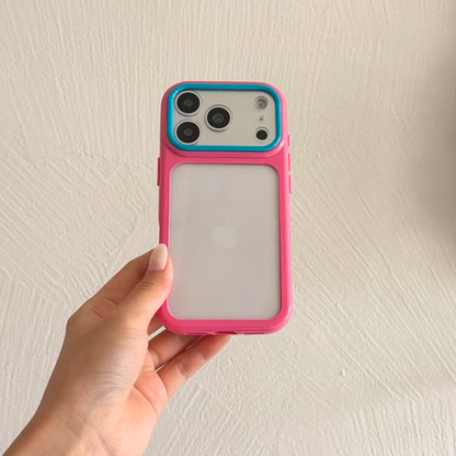【バイカラー】ランヤード付き バンパー iPhoneケース｜ポップ・アクティブ スマホケース かわいい #261059