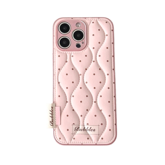 【ウェーブキルティング】ドットステッチ×クッション スマホケース｜iPhone対応 #241220