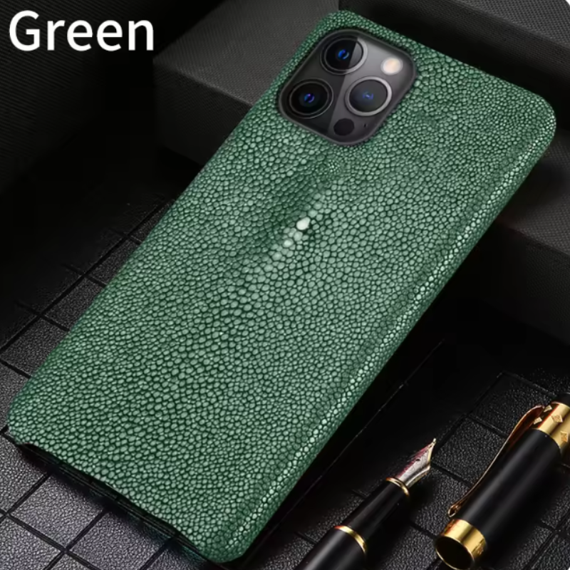 【本革シリーズ】スティングレイ エイ革 プレミアム バックカバー｜iPhone対応 #240919