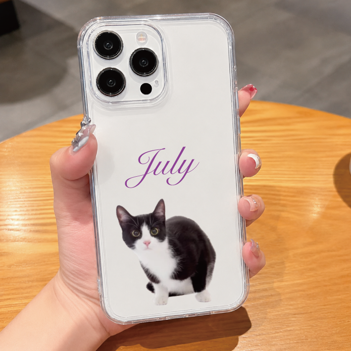 【ウチのコCASE】選べるフォント＆カラー ペット写真カスタム クリア iPhoneケース｜名入れ対応 #230909