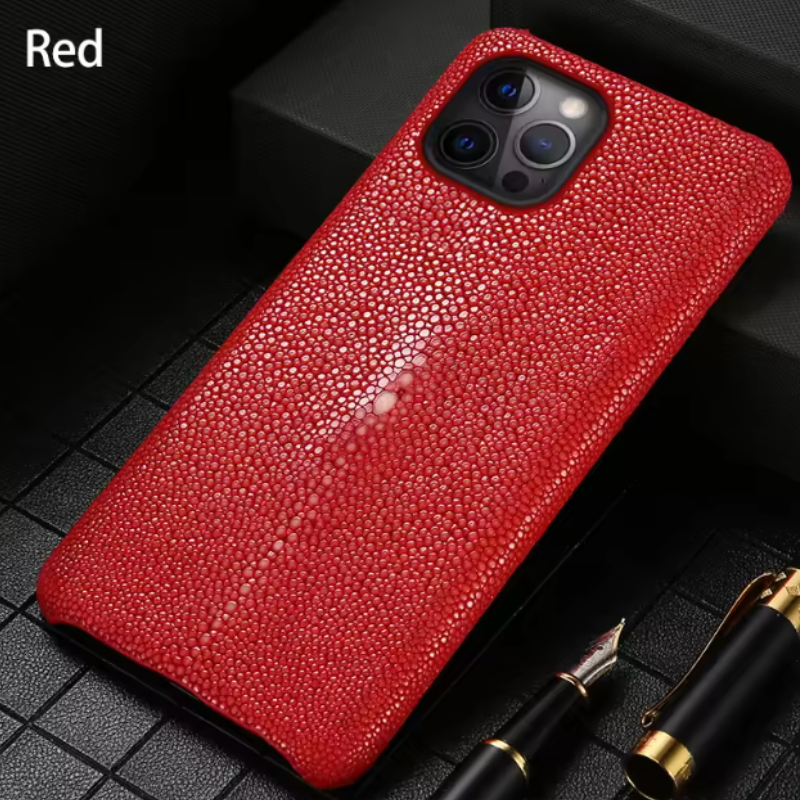 【本革シリーズ】スティングレイ エイ革 プレミアム バックカバー｜iPhone対応 #240919