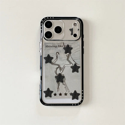 【スタークリア】星柄 カラーフレーム ポップスマホケース｜iPhone対応 #241026