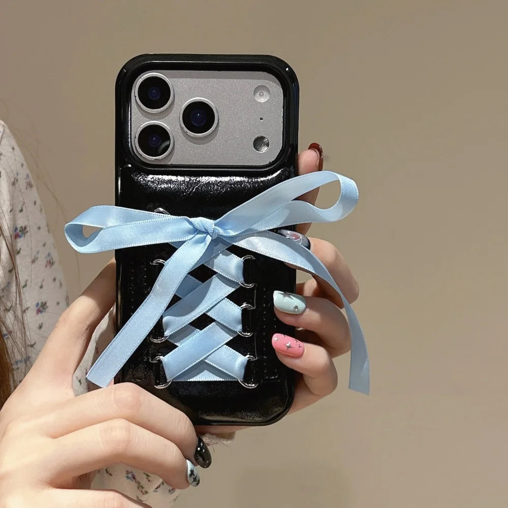 編み上げリボン iPhoneケース｜レースアップ風デザイン #240517