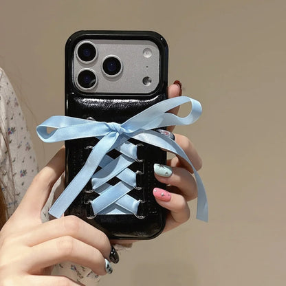 編み上げリボン iPhoneケース｜レースアップ風デザイン #240517