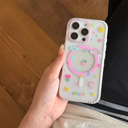 パステルゾウ グリップ付き iPhoneケース｜クリアケース・Magnet内蔵 #231003