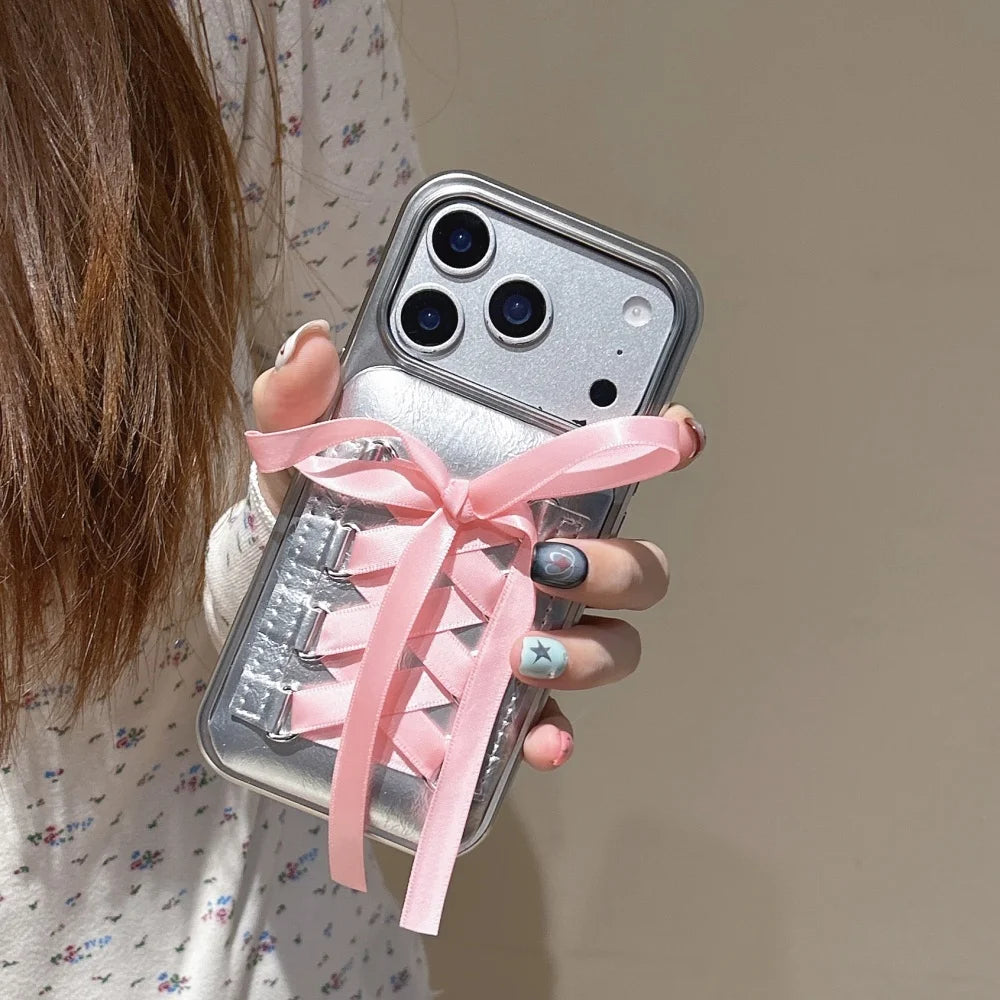 編み上げリボン iPhoneケース｜レースアップ風デザイン #240517