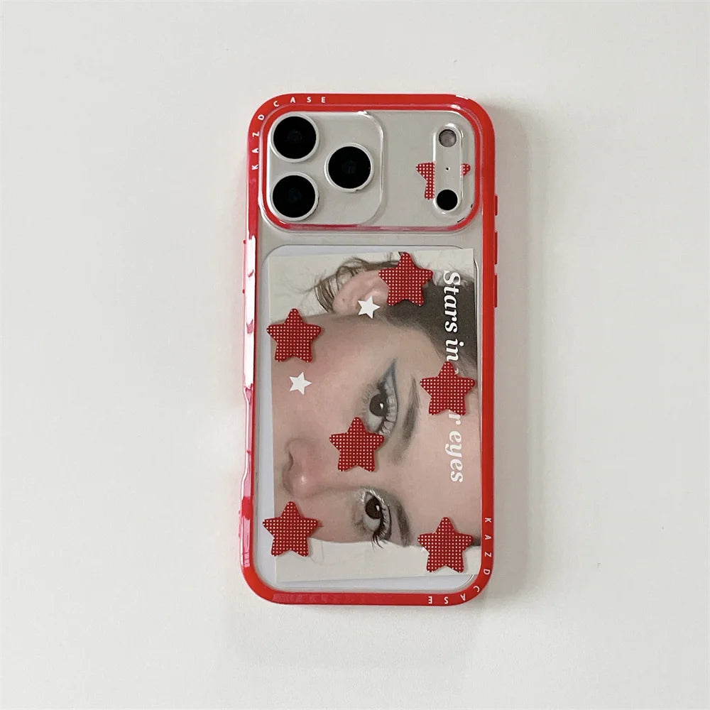 【スタークリア】星柄 カラーフレーム ポップスマホケース｜iPhone対応 #241026