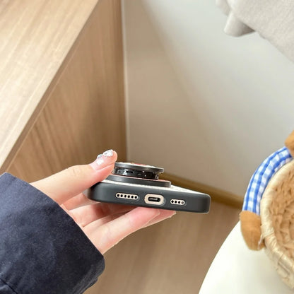 【Magnet内蔵】キュートパピー ベージュ ドット×イラスト ゆるかわスマホケース｜iPhone対応 #241028