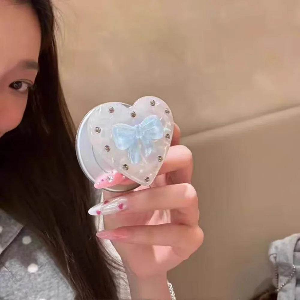 【ハートリボン】ぷっくり クリアグリップ スマホケース｜iPhone対応 #260201