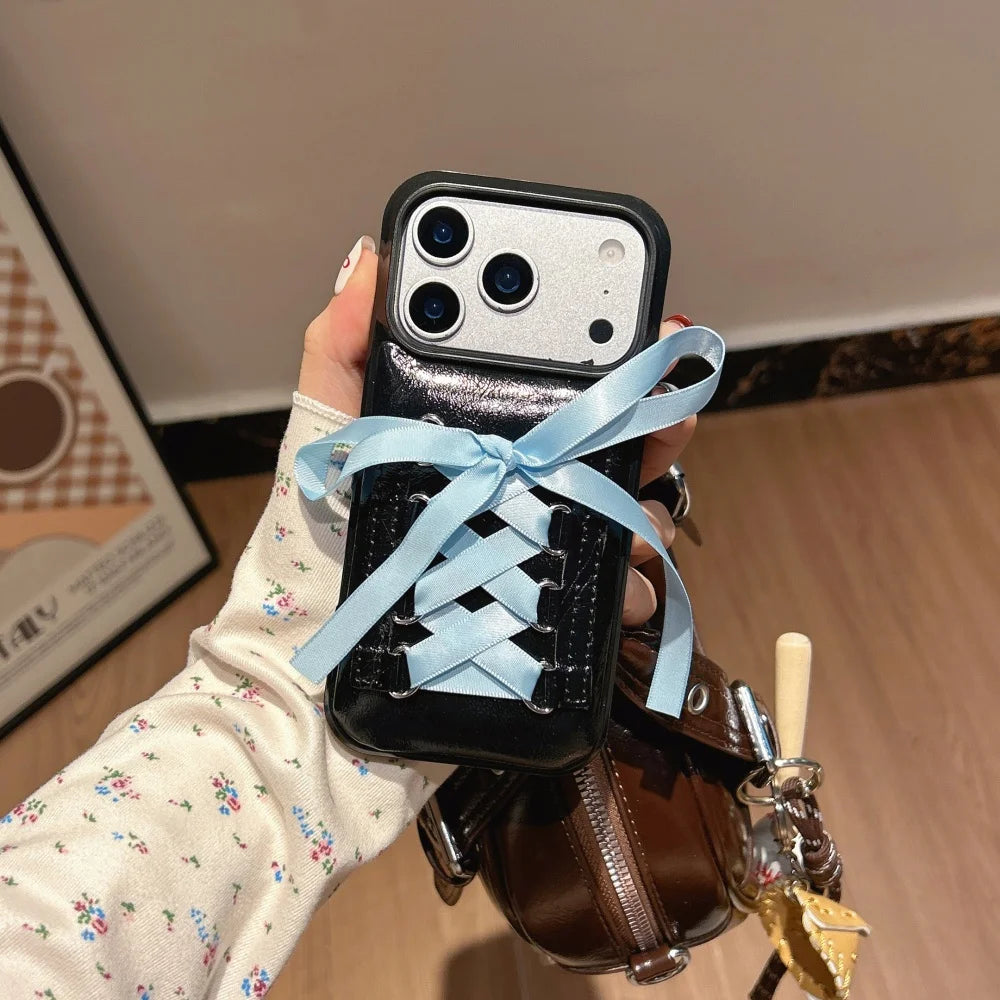編み上げリボン iPhoneケース｜レースアップ風デザイン #240517