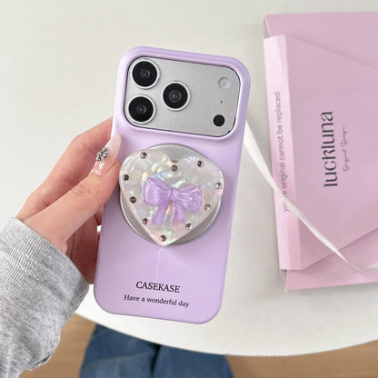 【ハートリボン】ぷっくり クリアグリップ スマホケース｜iPhone対応 #260201