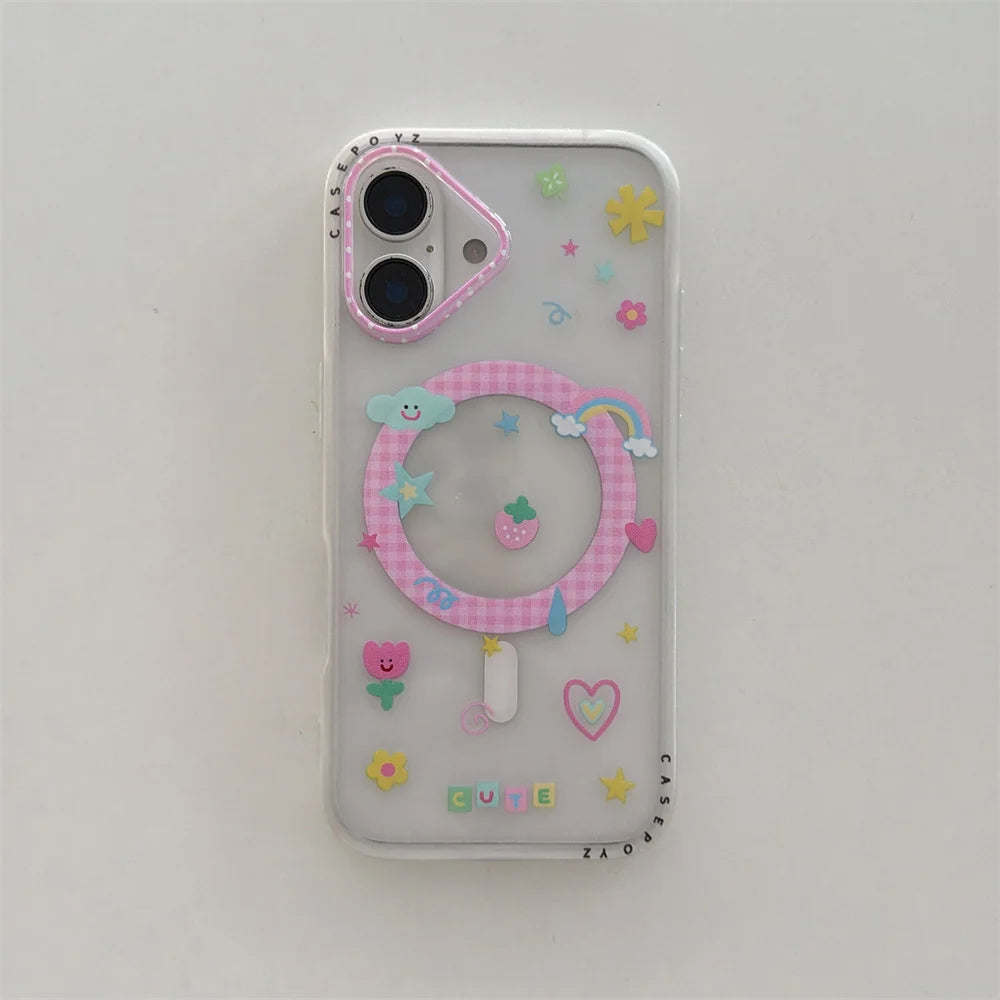 パステルゾウ グリップ付き iPhoneケース｜クリアケース・Magnet内蔵 #231003