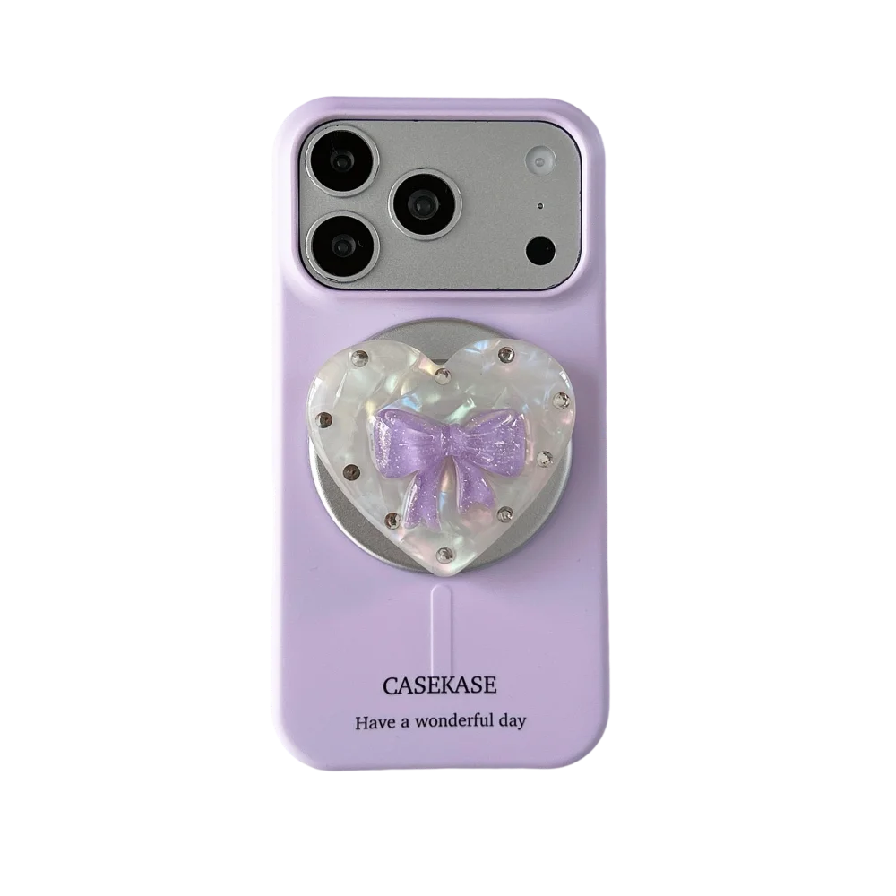 【ハートリボン】ぷっくり クリアグリップ スマホケース｜iPhone対応 #260201