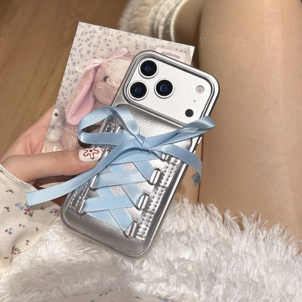 編み上げリボン iPhoneケース｜レースアップ風デザイン #240517