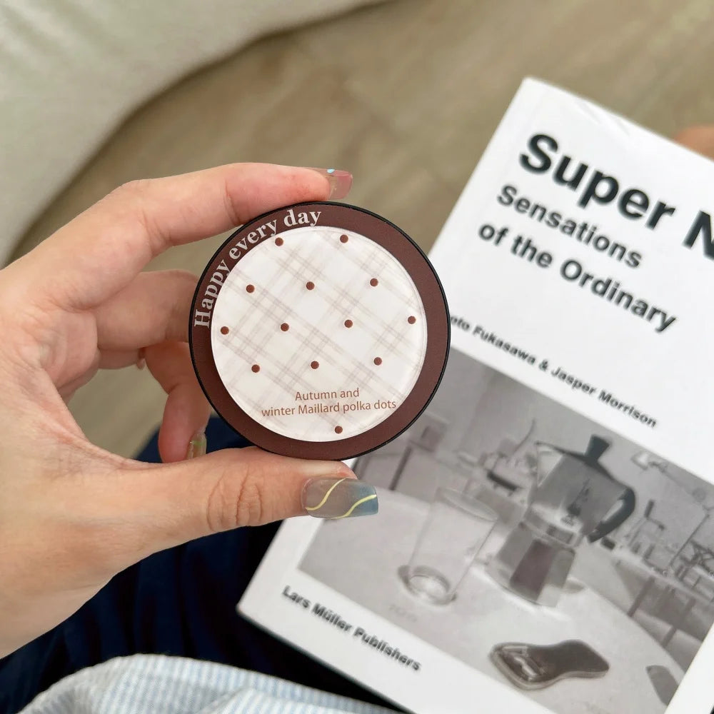 【Magnet内蔵】オータムチェック × カラーポップサークル スマホケース｜iPhone対応 #241027