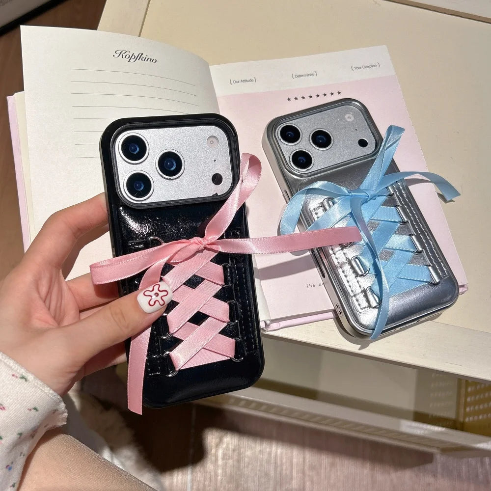 編み上げリボン iPhoneケース｜レースアップ風デザイン #240517