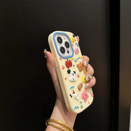 【キャラクターシリーズ】 ゆるキャラ ＆スイーツモチーフ カラフルスマホケース｜iPhone対応 #251023