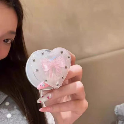 【ハートリボン】ぷっくり クリアグリップ スマホケース｜iPhone対応 #260201