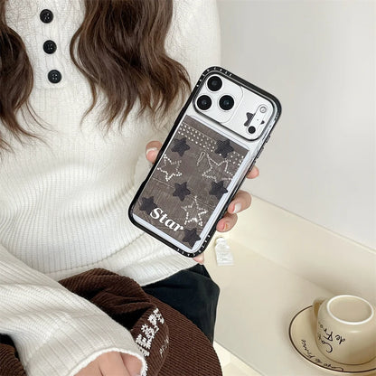 【スタークリア】星柄 カラーフレーム ポップスマホケース｜iPhone対応 #241026
