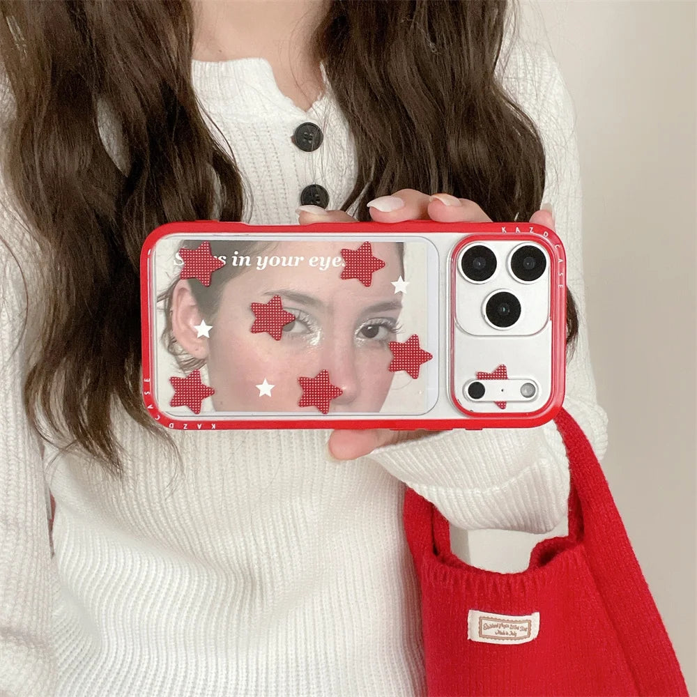 【スタークリア】星柄 カラーフレーム ポップスマホケース｜iPhone対応 #241026