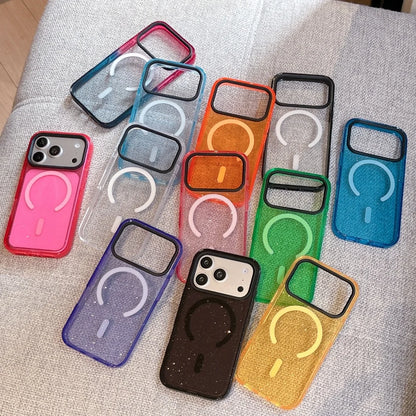 カラフル ネオンカラー ラメ入り 透明 iPhoneケース｜Magnet内蔵 #260516