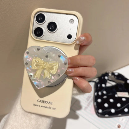 【ハートリボン】ぷっくり クリアグリップ スマホケース｜iPhone対応 #260201