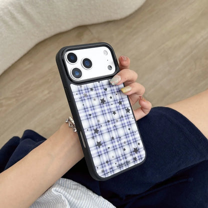 【Magnet内蔵】オータムチェック × カラーポップサークル スマホケース｜iPhone対応 #241027