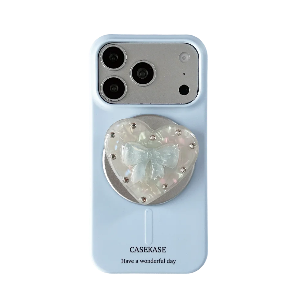 【ハートリボン】ぷっくり クリアグリップ スマホケース｜iPhone対応 #260201