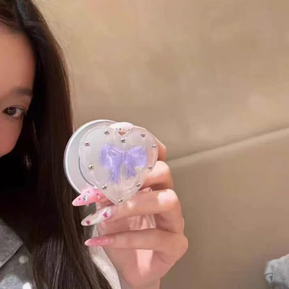 【ハートリボン】ぷっくり クリアグリップ スマホケース｜iPhone対応 #260201