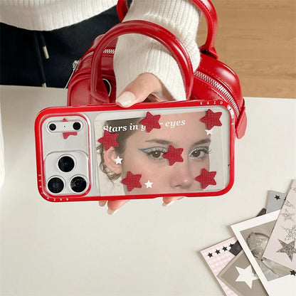 【スタークリア】星柄 カラーフレーム ポップスマホケース｜iPhone対応 #241026