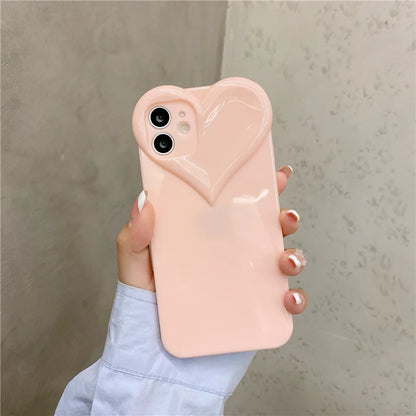 【ぷっくり立体ハート】シリコンスマホケース｜iPhone対応 #250706