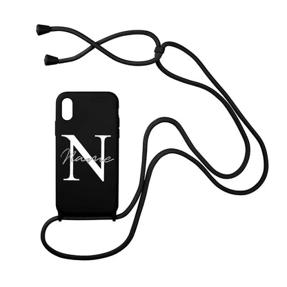 【カスタムシリーズ】名入れ ショルダーストラップ付き iPhoneケース｜パステルカラー #260215