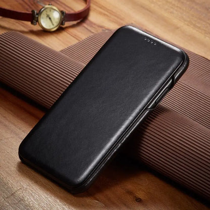 【ブックスタイル】シンプルレザー 手帳型 iPhoneケース #240209