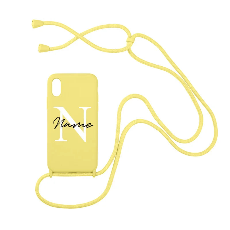 【カスタムシリーズ】名入れ ショルダーストラップ付き iPhoneケース｜パステルカラー #260215