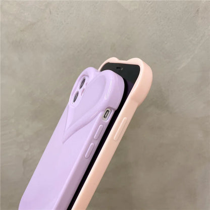 【ぷっくり立体ハート】シリコンスマホケース｜iPhone対応 #250706