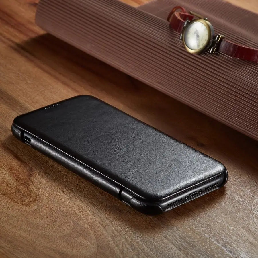 【ブックスタイル】シンプルレザー 手帳型 iPhoneケース #240209